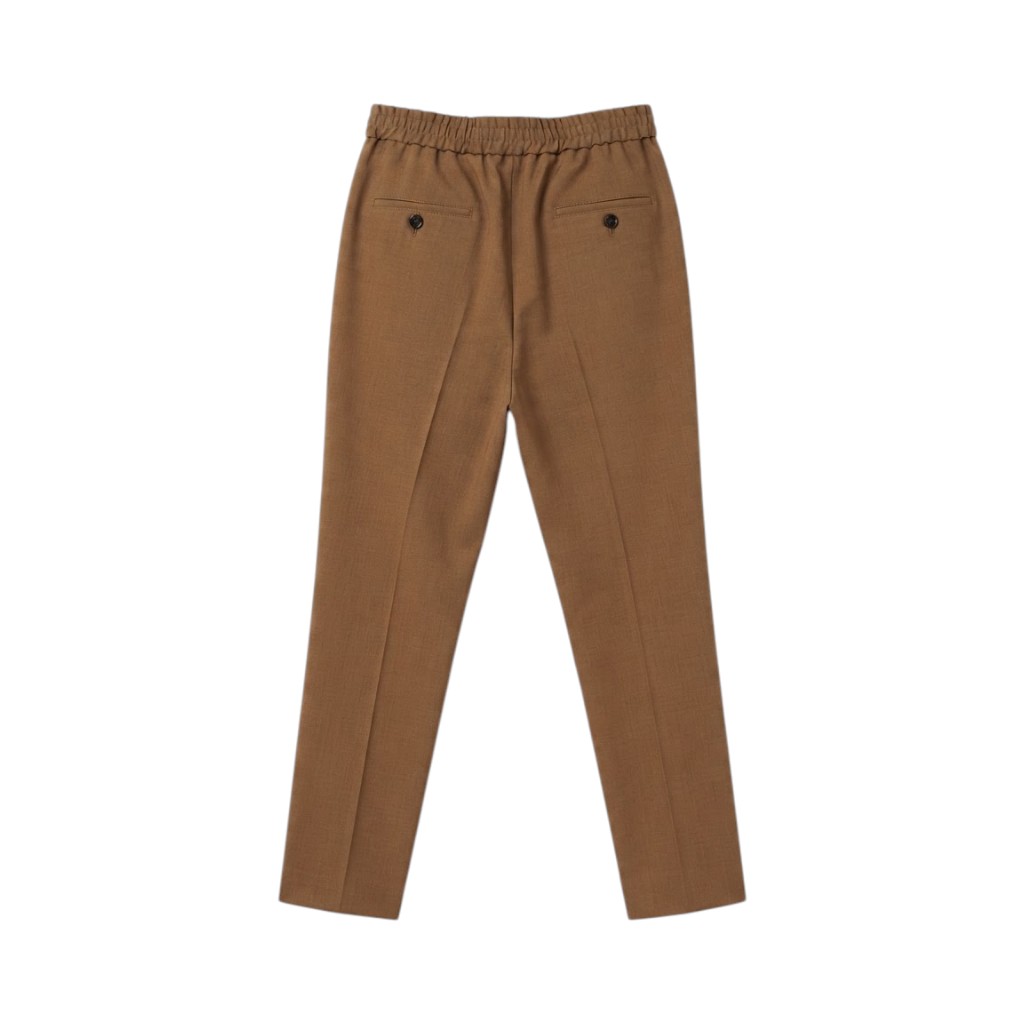 AMI Alexandre Mattiussi Pantaloni Nocciola con Vita Elasticizzata