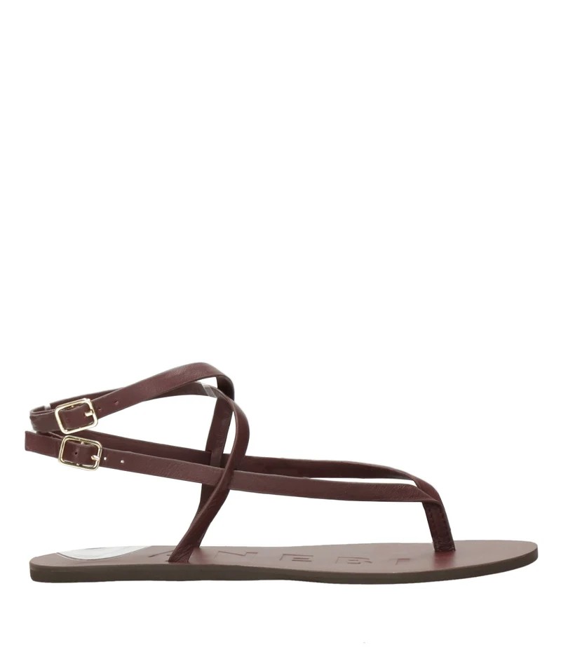 Frauen Manebi Leder Sandalen Liscia Farbe Burgund