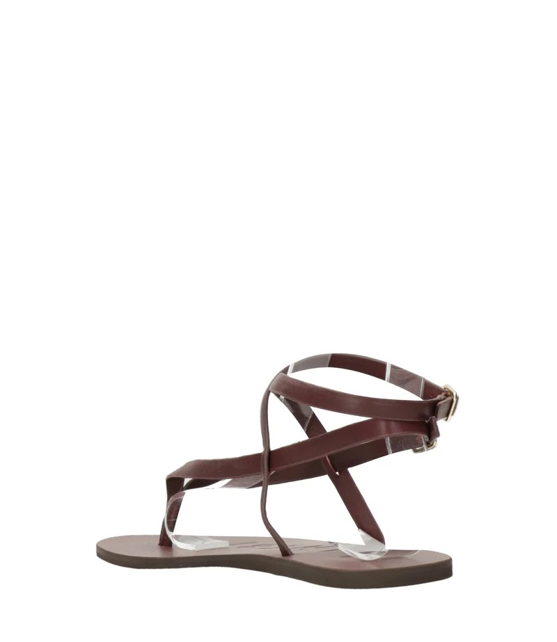 Frauen Manebi Leder Sandalen Liscia Farbe Burgund