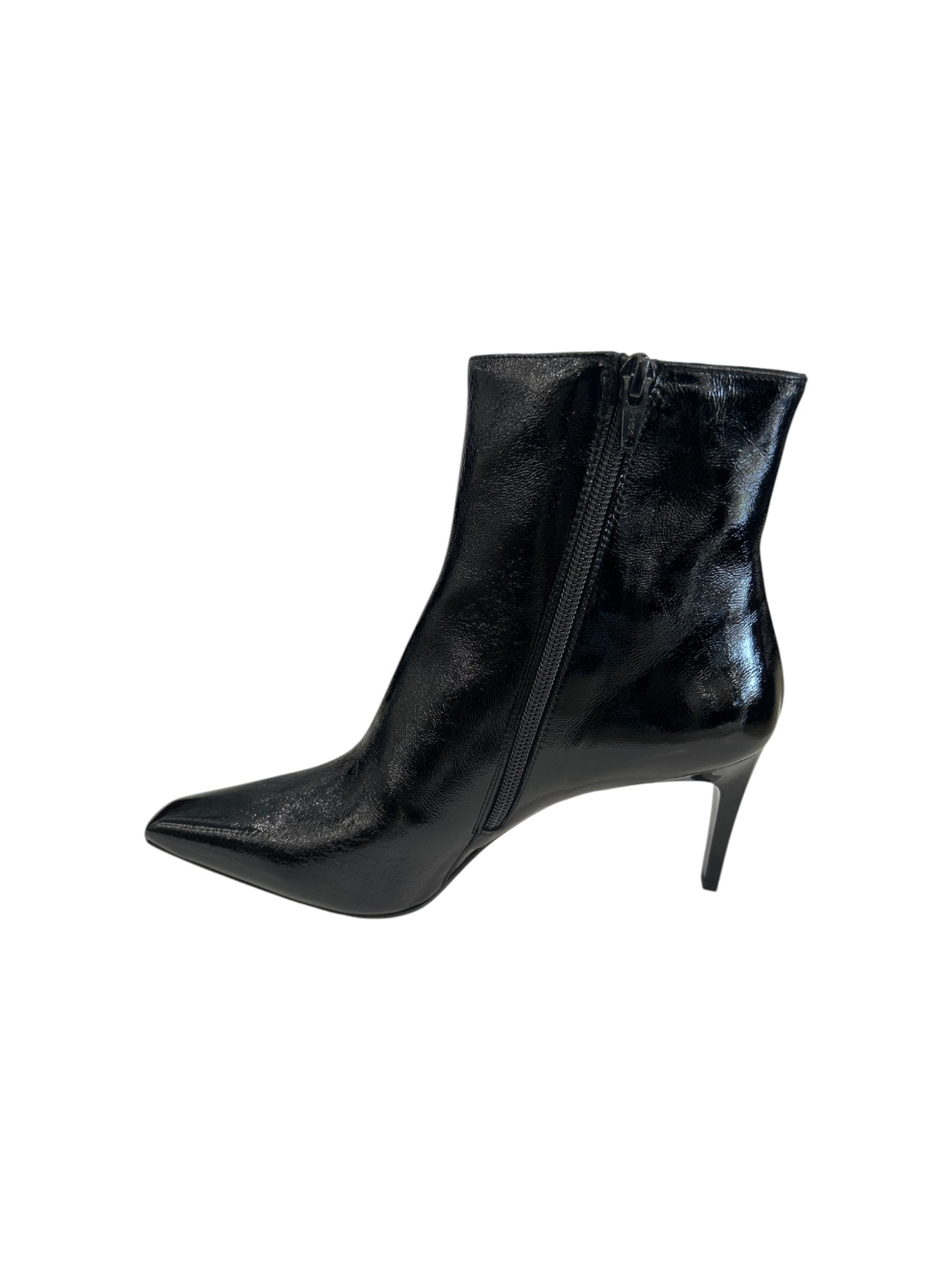 Quadra Tronchetto Donna in Vernice Nera con Tacco Elegante