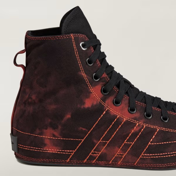 Y-3 Adidas Nizza Hi Sneakers Unisex Nere e Arancio in Canvas