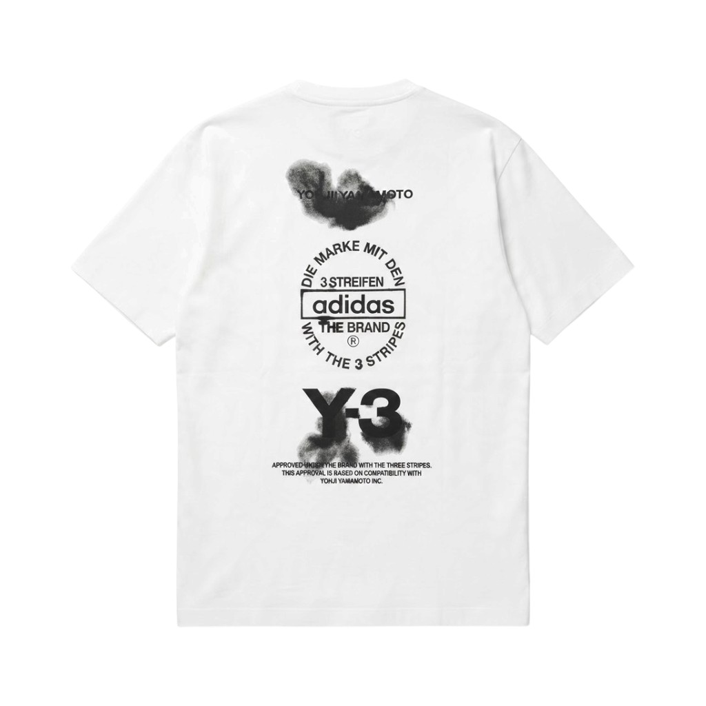 Y-3 T-shirt Donna in Bianco con Logo e Dettagli Grafici