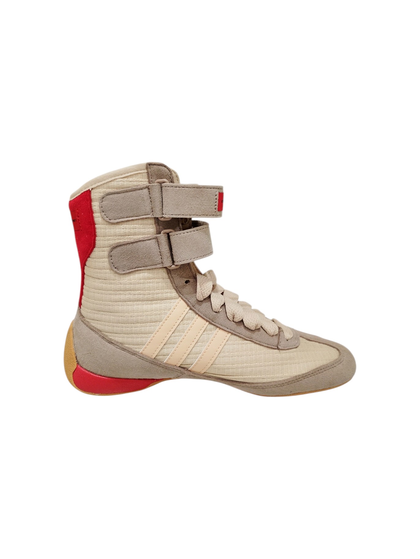 Stella McCartney Sneakers Beige con Dettagli Rossa e Suola in Gomma