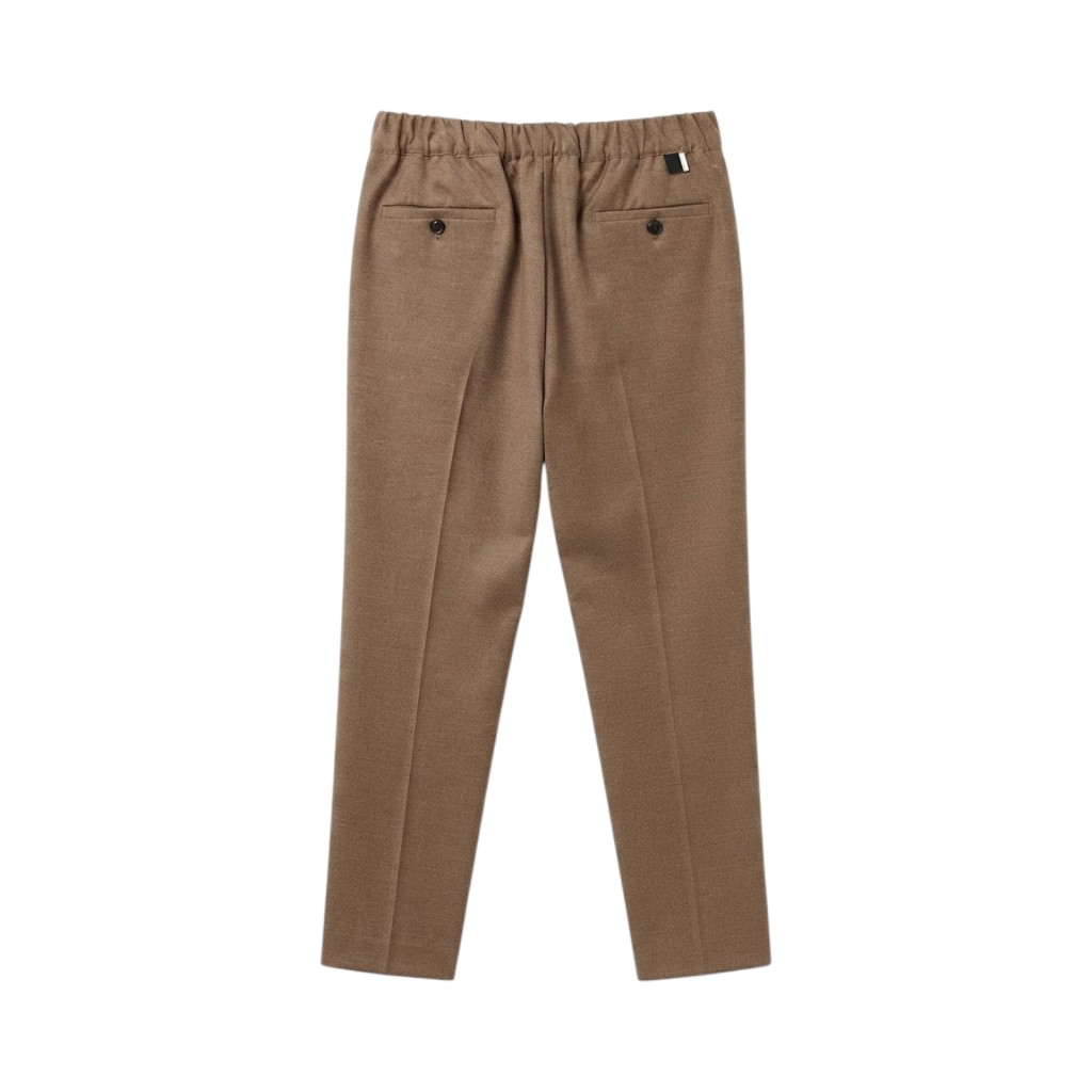LOWBRAND Pantaloni Cammello Eleganti con Cintura Elasticizzata