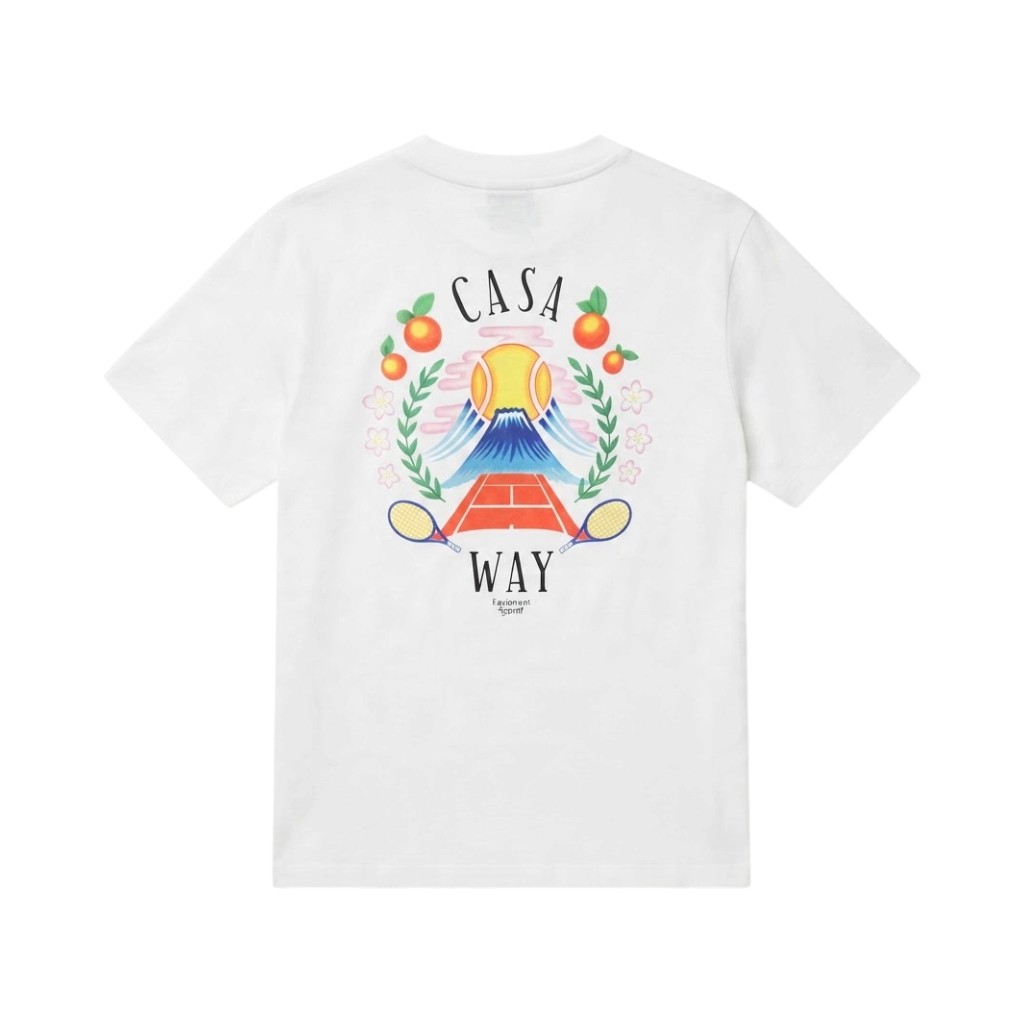 CASABLANCA T-shirt Maglieria Bianco con Stampa Colorata