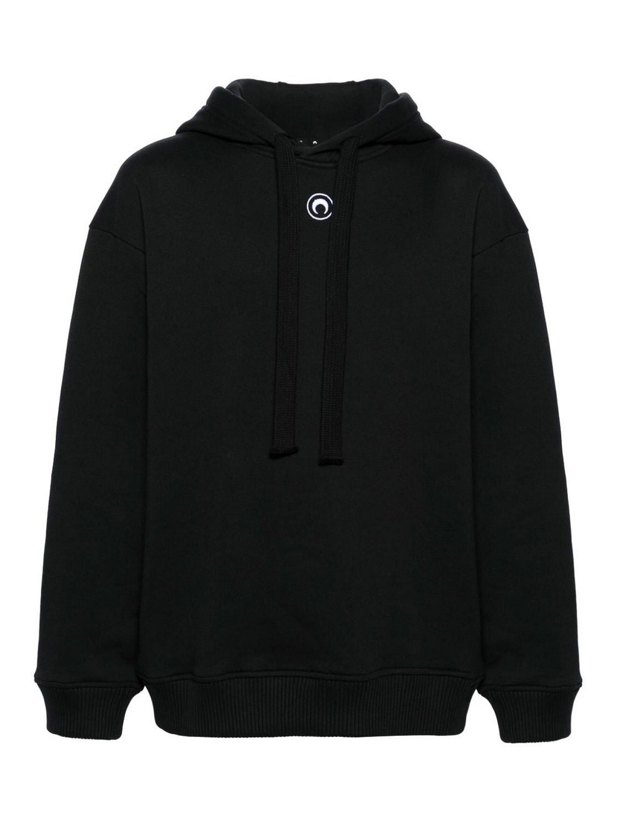 MARINE SERRE Felpa Donna in Nero con Cappuccio e Dettagli Eleganti
