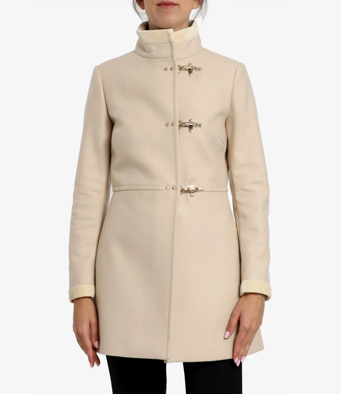 Fay Virginia Black Woman Coat in Mixed Virgin Wool