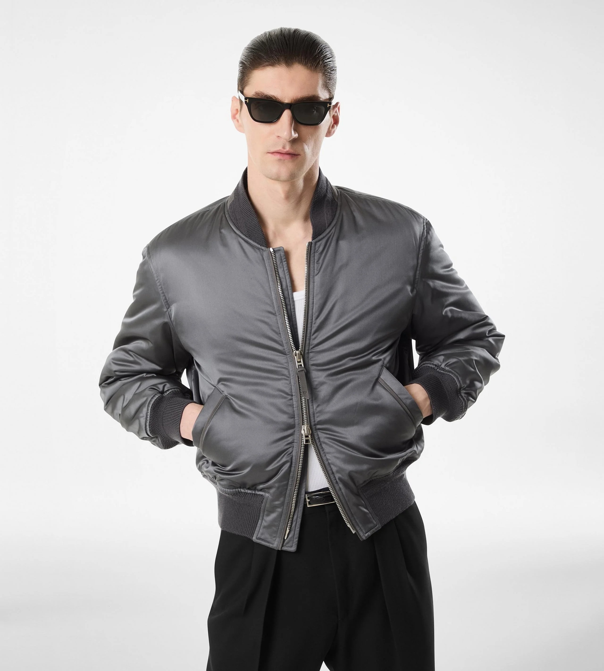Tom Ford Bomber Uomo Grigio