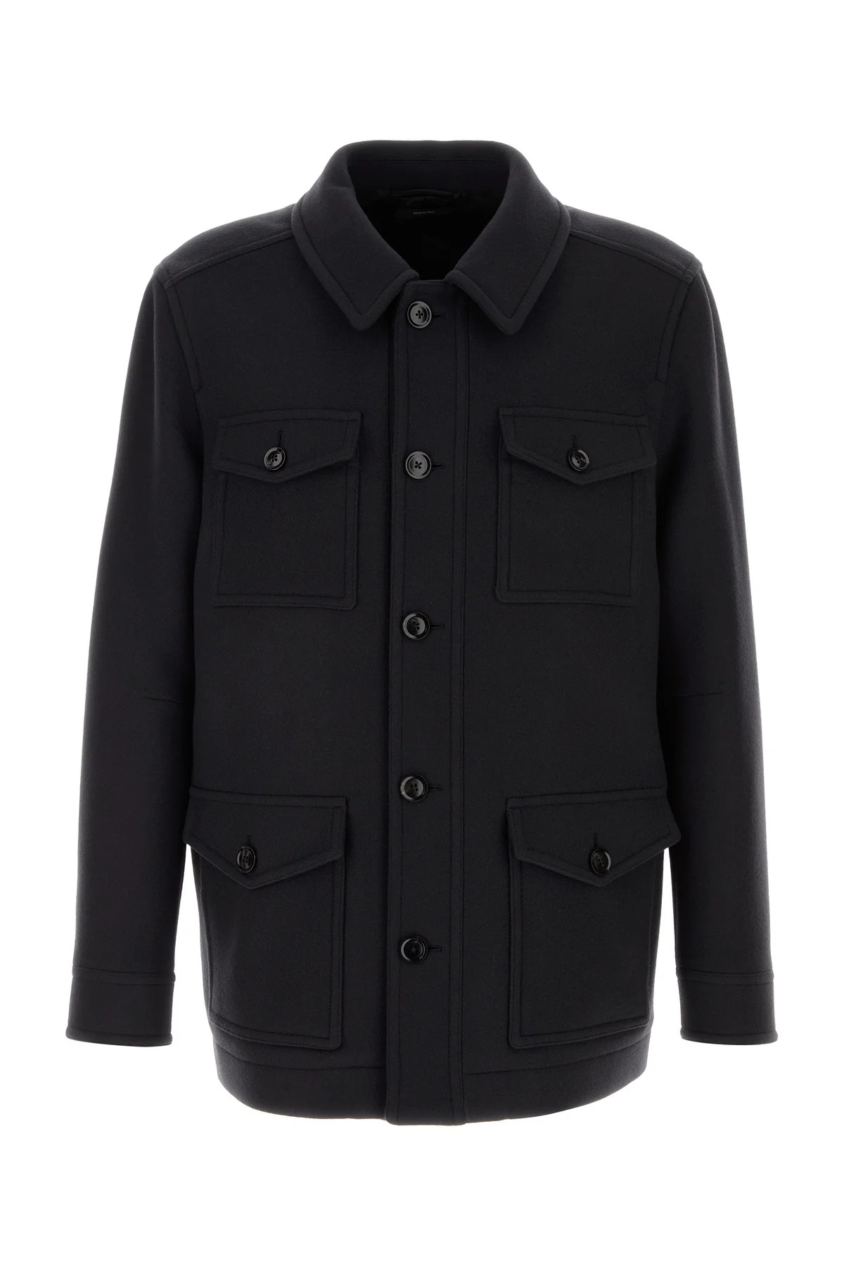 TOM FORD Giacca Cappotto Blu in Tessuto Elegante
