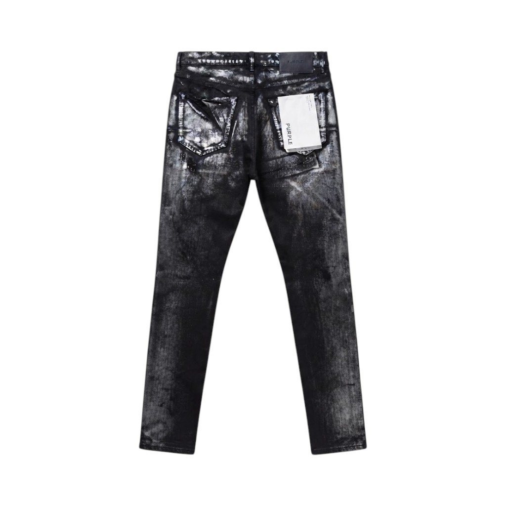 Purple Brand Jeans in Nero con Effetto Stropicciato