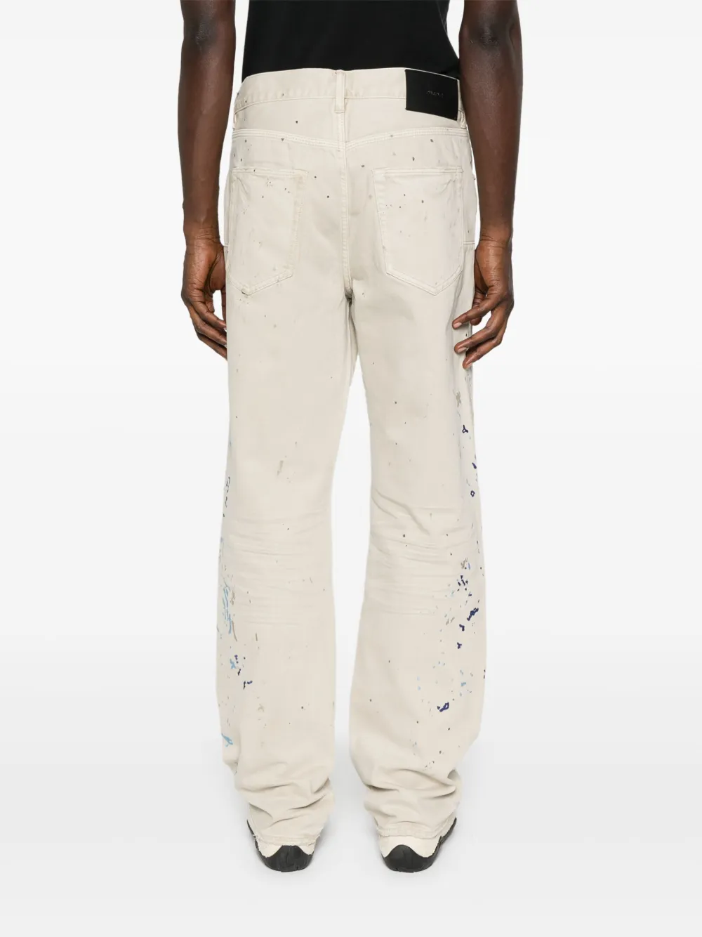 PURPLE BRAND Pantaloni Jeans Kaki con Dettagli Artistici
