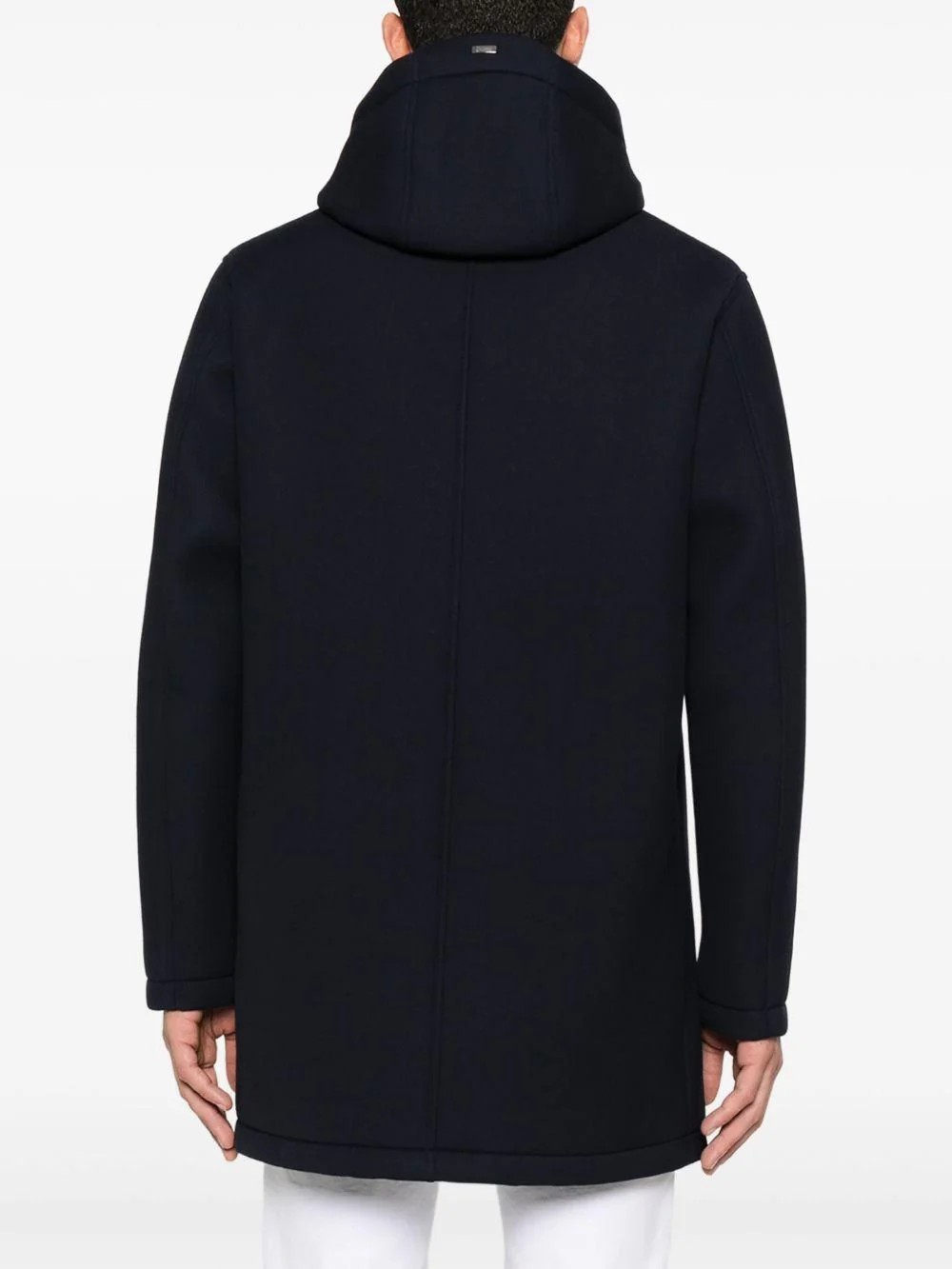 Herno Giacca Cappotto in Tessuto Tecnico Marrone con Cappuccio