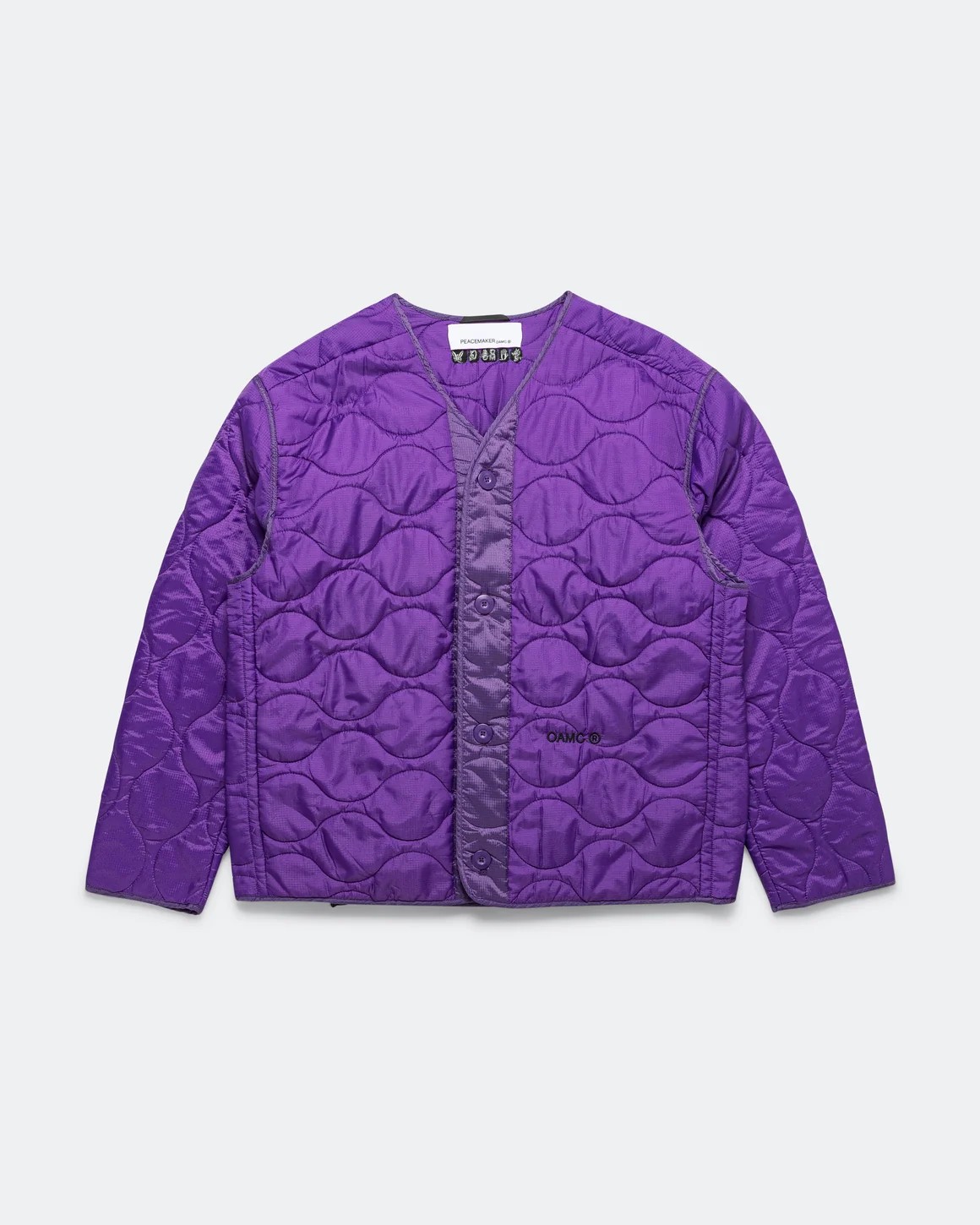 OAMC Giacca Bomber Peacemaker in Nero con Dettagli Ricamati