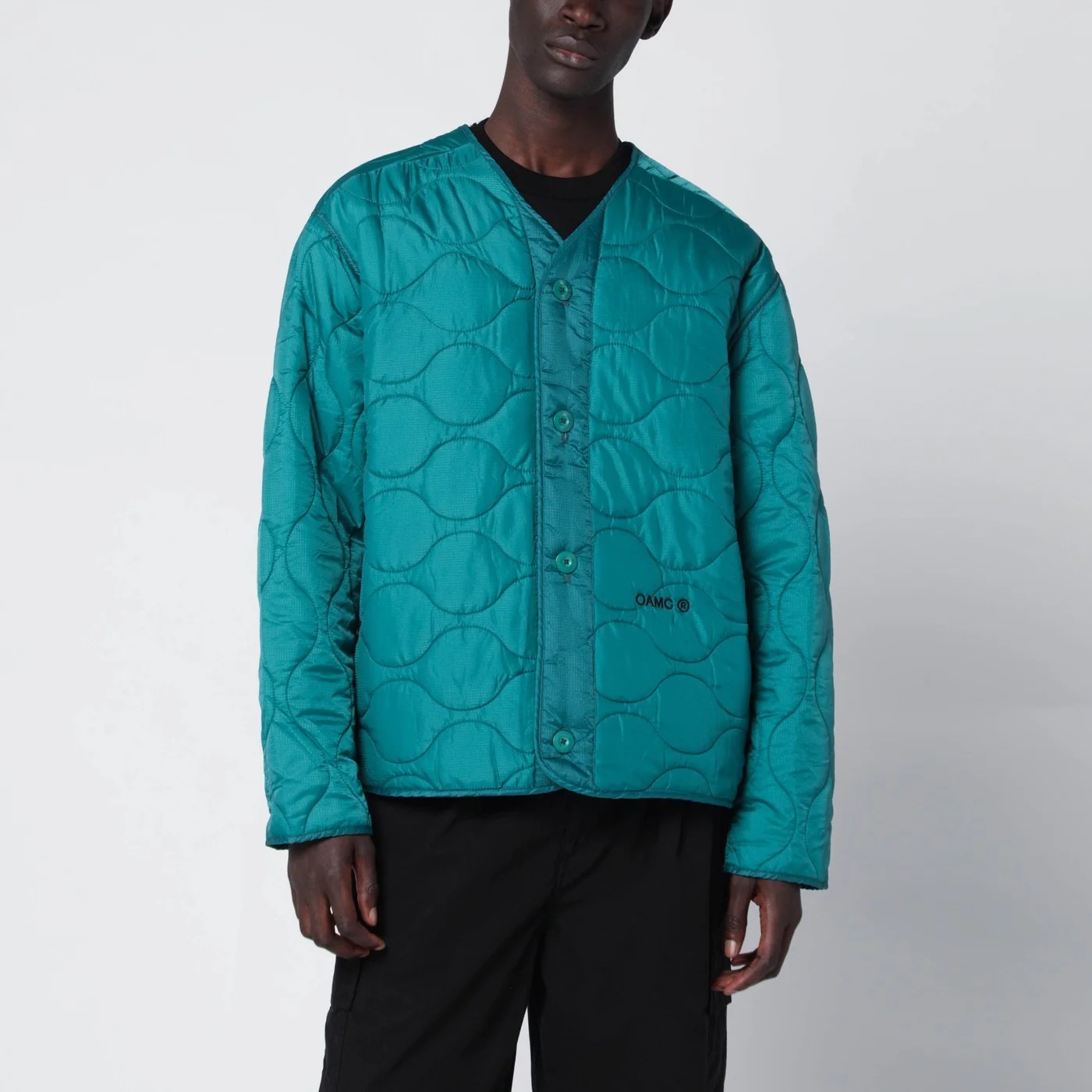 OAMC Giacca Bomber Peacemaker in Nero con Dettagli Ricamati