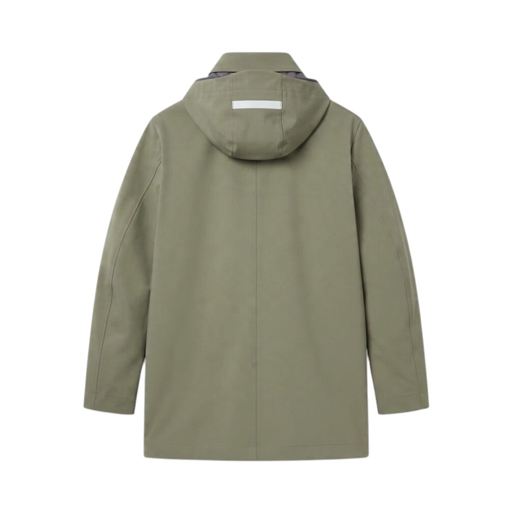 PEUTEREY Giacca Parka Verde Militare con Cappuccio
