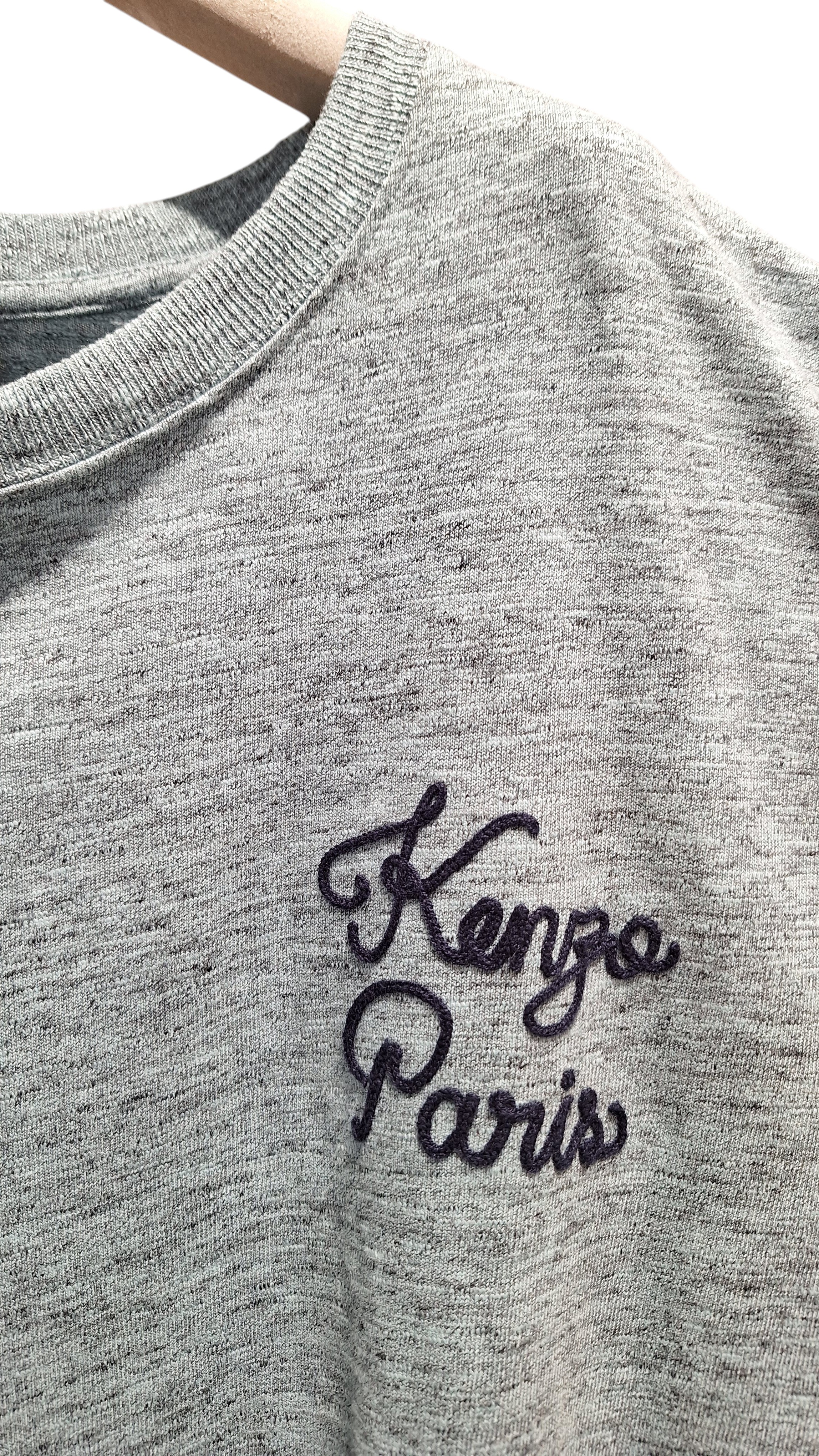 KENZO Maglieria T-shirt Celeste con Ricamo Kenzo Paris