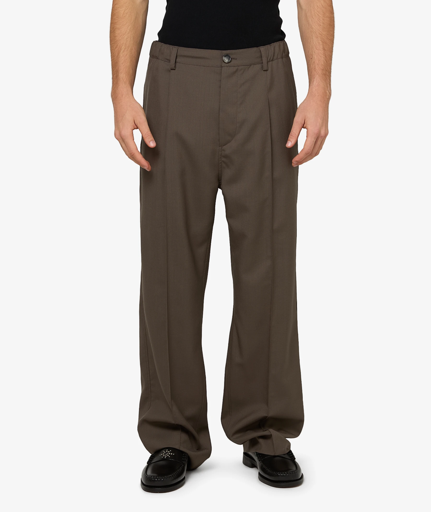 Marni Pantaloni Donna in Tartufo Elegante con Vita Elastico
