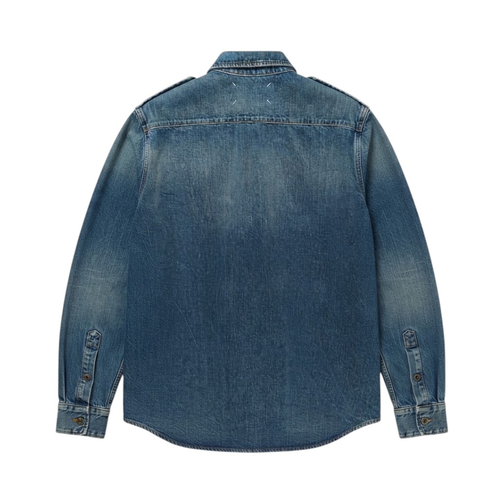 MAISON MARGIELA Giacca in Denim Blu con Dettagli Distintivi