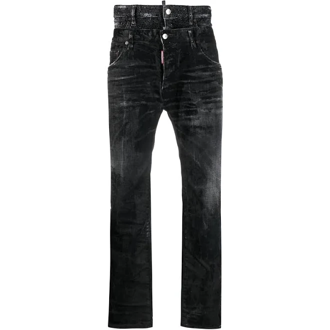 DSQUARED2 Jeans Uomo Nero con Dettagli Distress