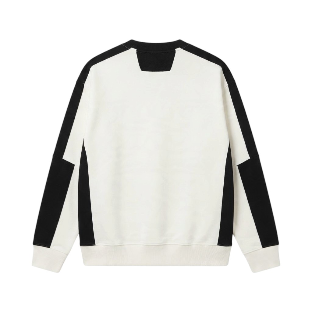 MM6 Maison Margiela Felpa Bianco e Nero con Dettagli Contrastanti