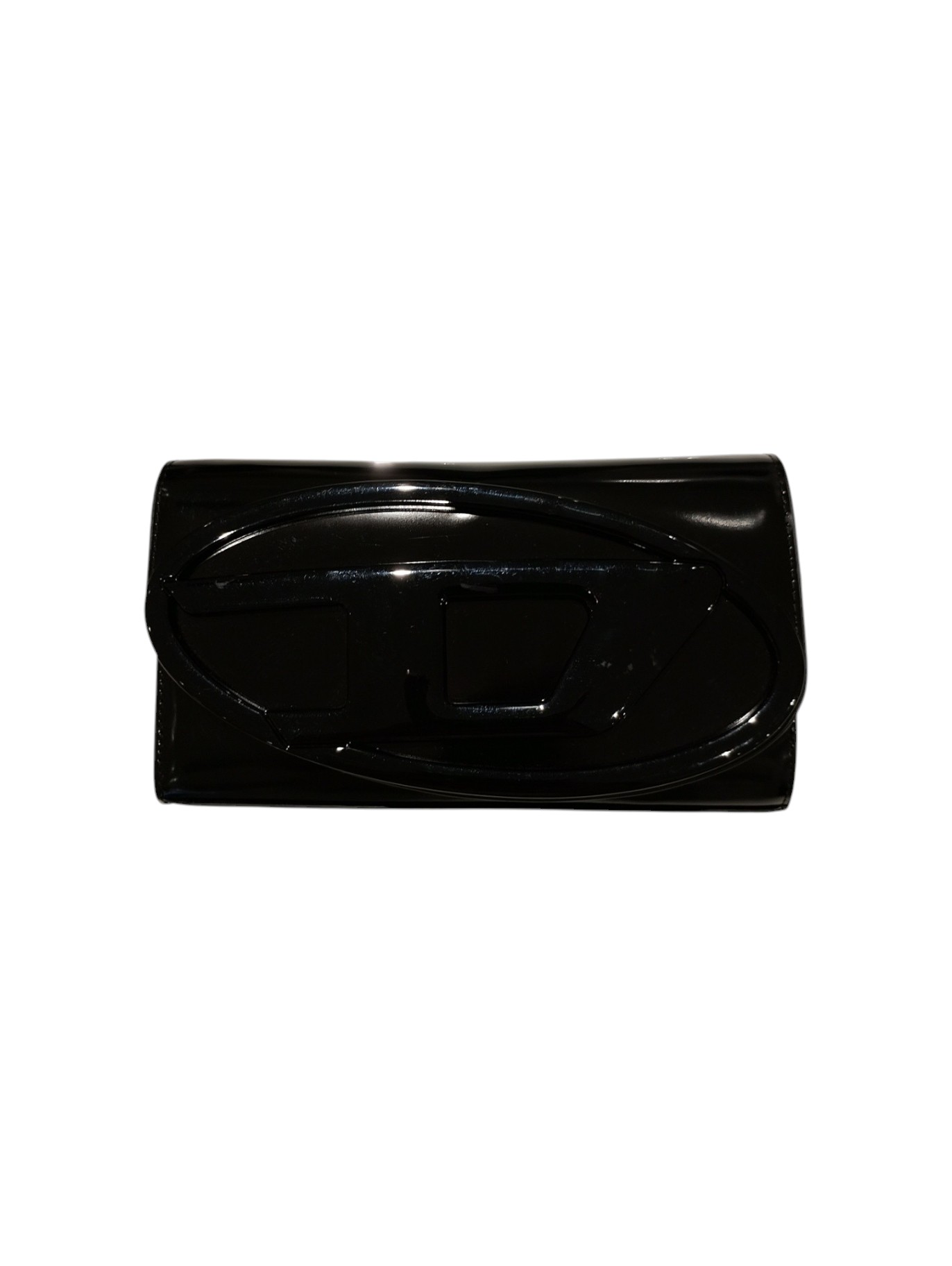 Diesel Borsa Clutch in Vernice Nera con Dettagli Moderni