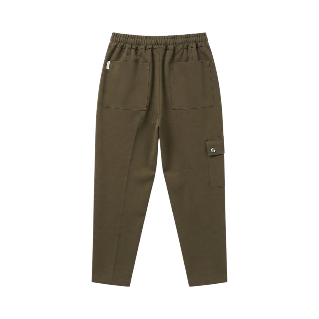 YES LONDON Pantaloni Donna Verde con Vita Alta e Tasche