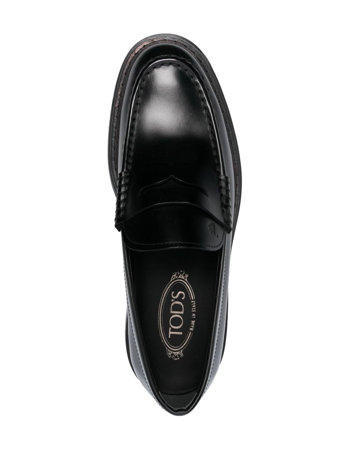 Tod's Mocassini Uomo Neri in Pelle con Suola in Gomma