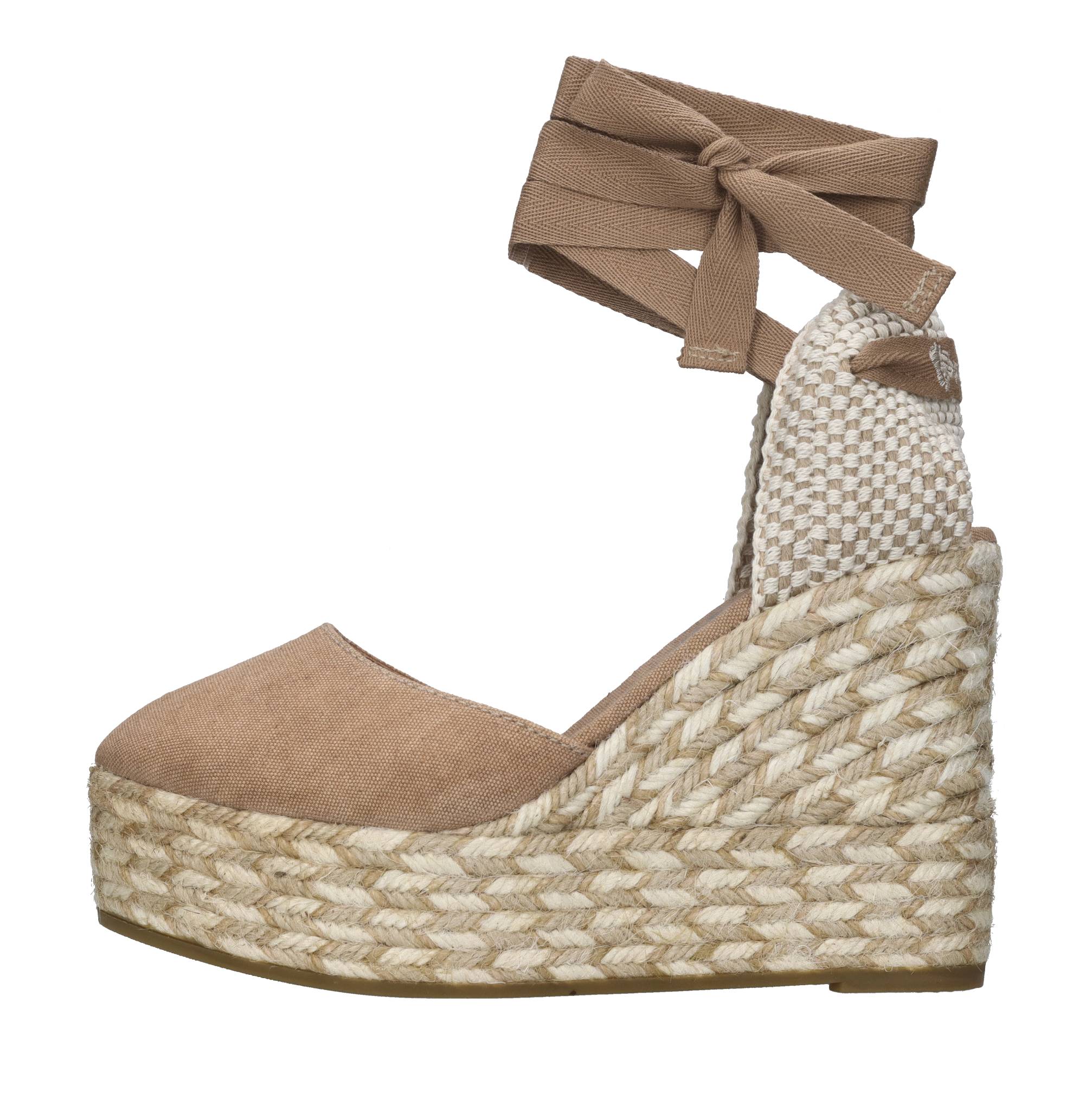 espadrilles Espadrilles Schuhe mit braunem Absatz, marrone marroni