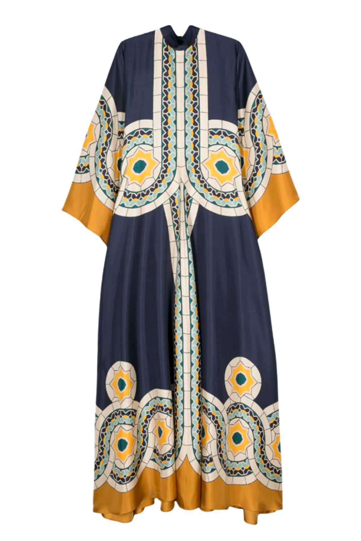 La Doublej La Double J Woman Maxi Dress Navy Size L Silk In Fantasia