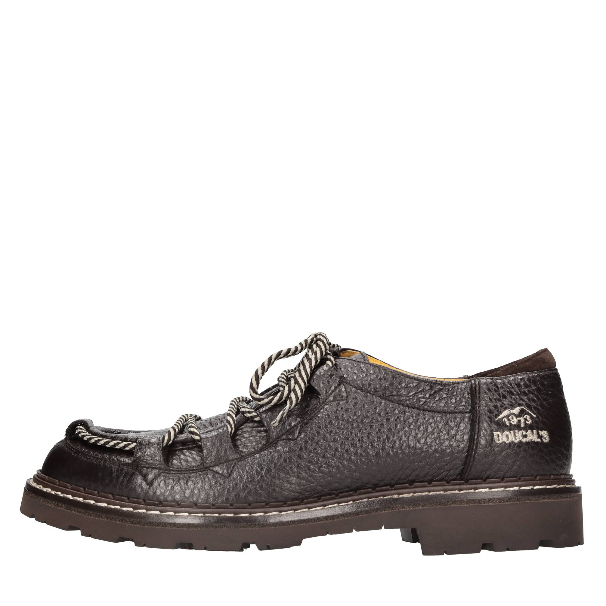 Doucal's Flat Shoes Dark Brown In Testa Di Moro Scuri