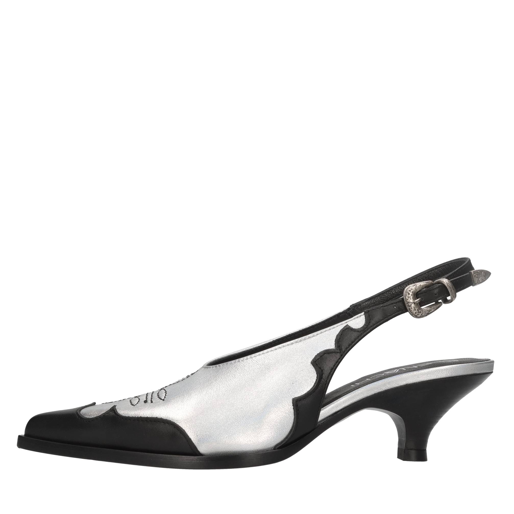 Elena Iachi Elena Iachi Schuhe mit Silber Absatz, argento metallici e grigi