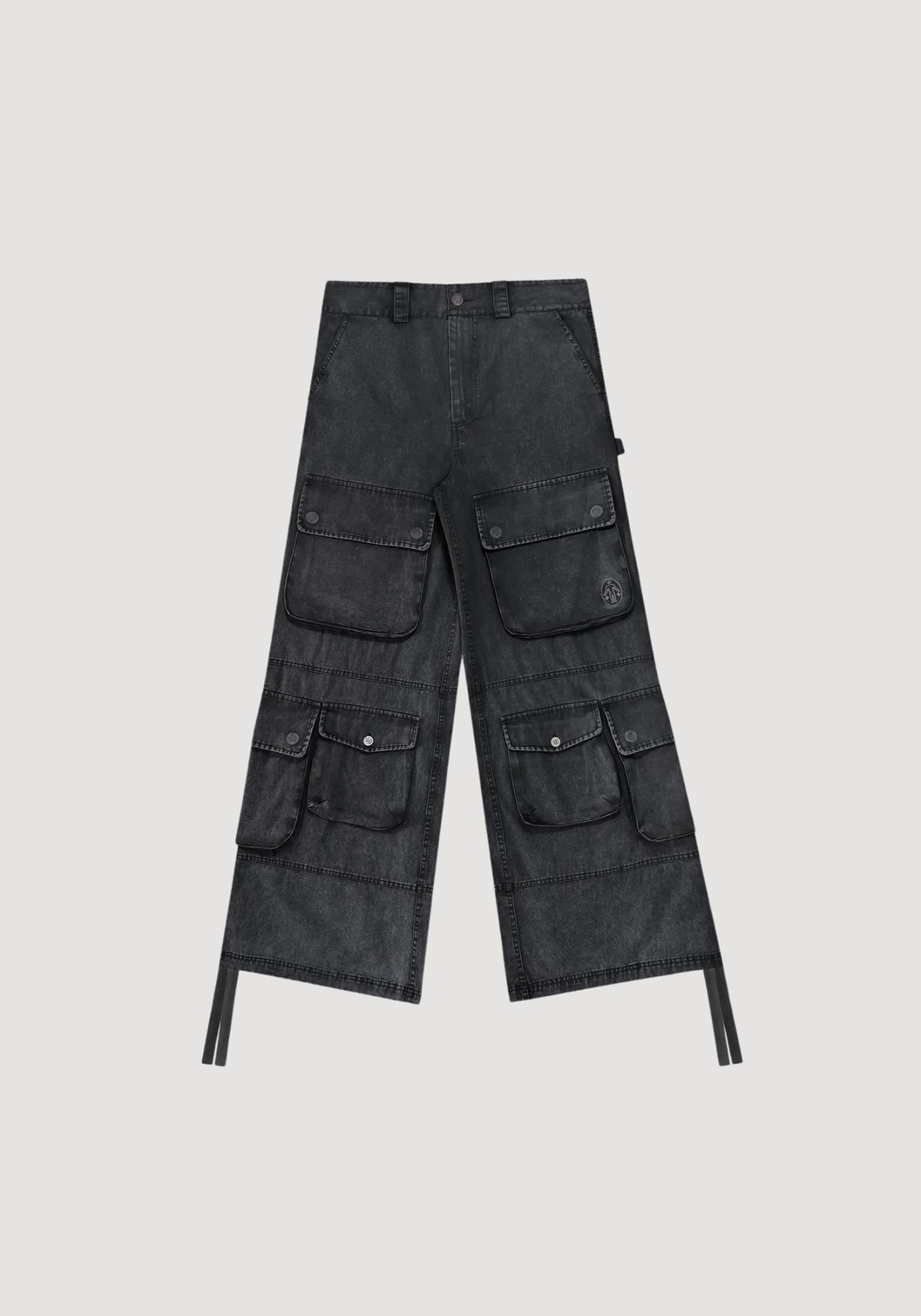 Untitled Artworks Cargo Pants Wide Black In Black