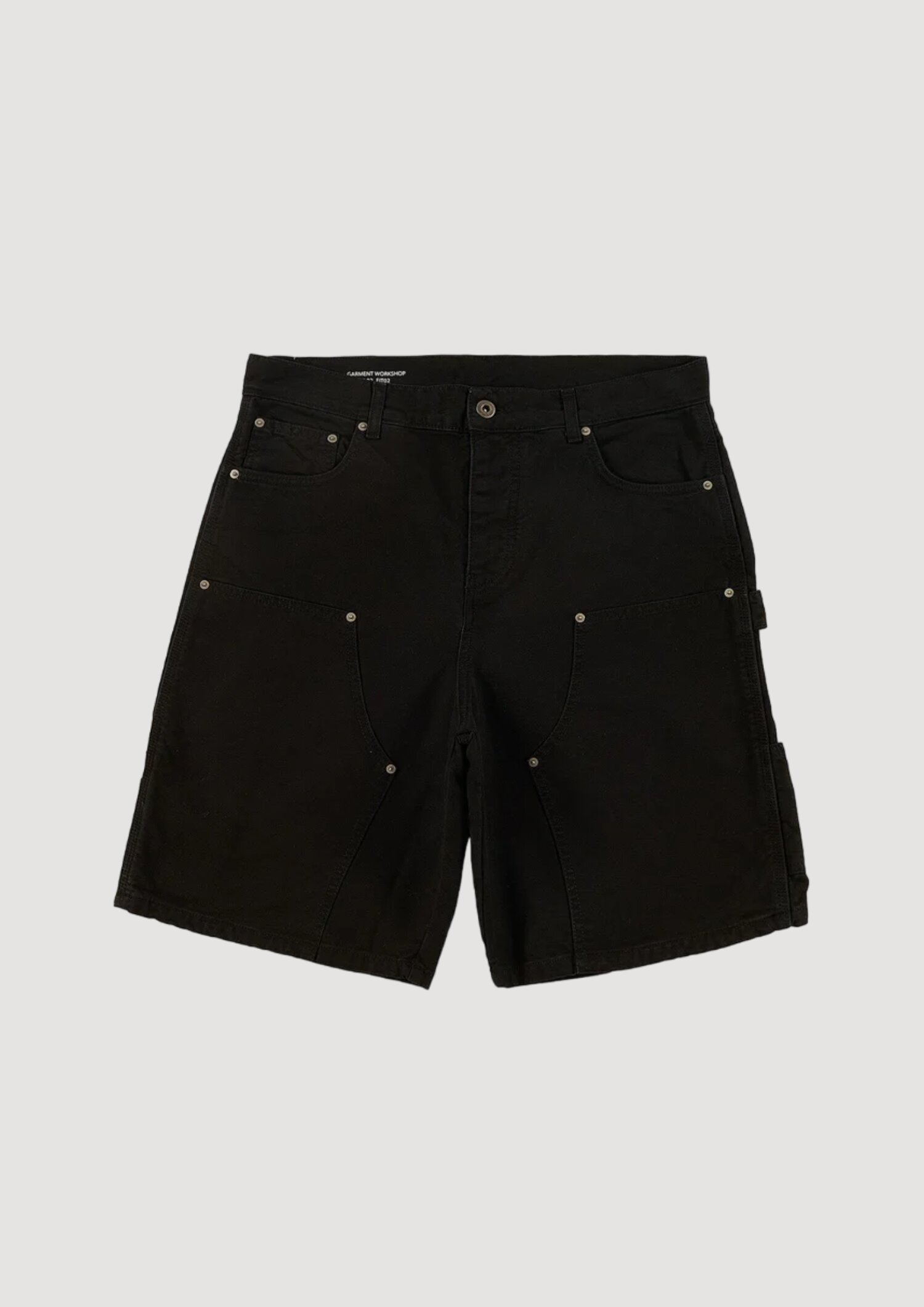 Garment Workshop Double Knee Canvas Shorts In Black