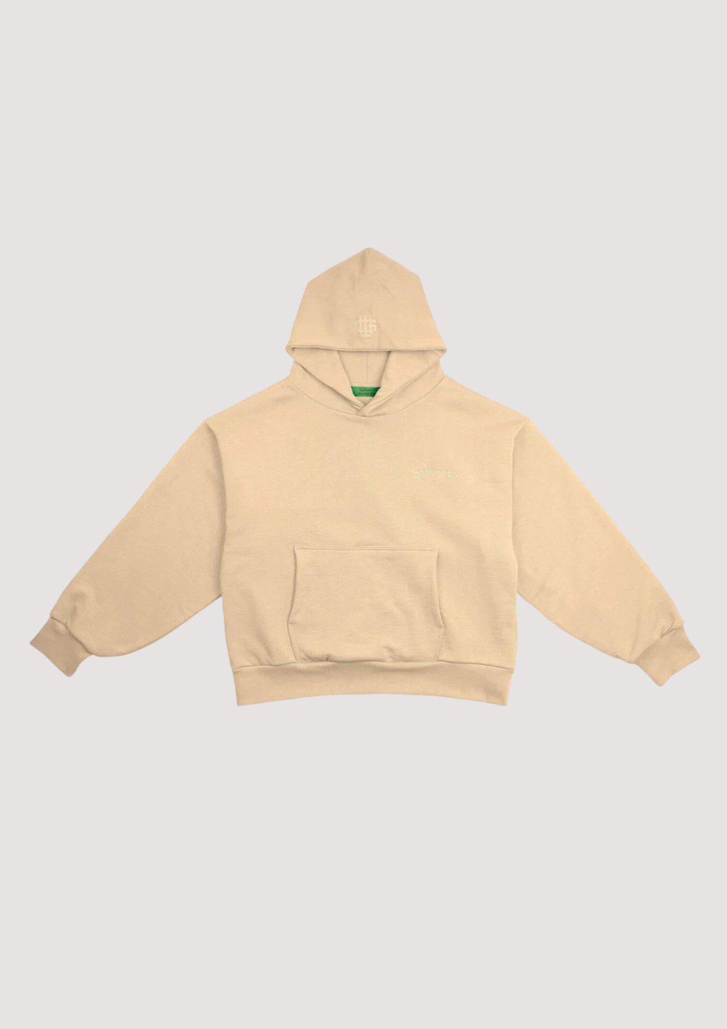 Garment Workshop Double Layer Embro Hoodie In White
