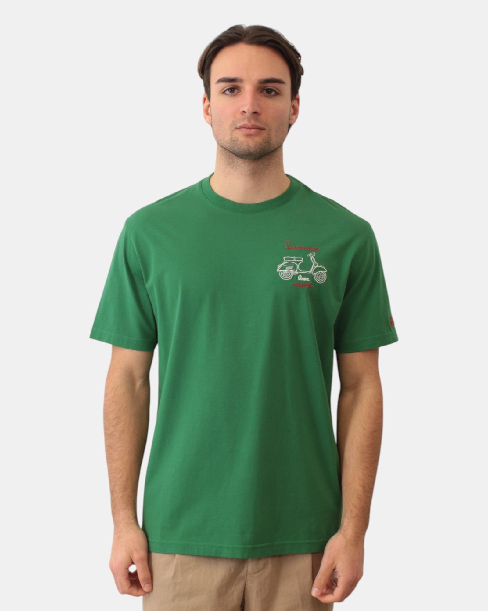 Mc2 Saint Barth Vespa Summer Mood T-shirt In Green