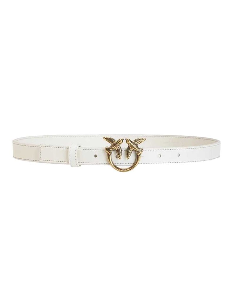 Gurtel Pinko Liebe GruBe Frau L weiBes Leder - 100143-A0F1-Z14Q-L