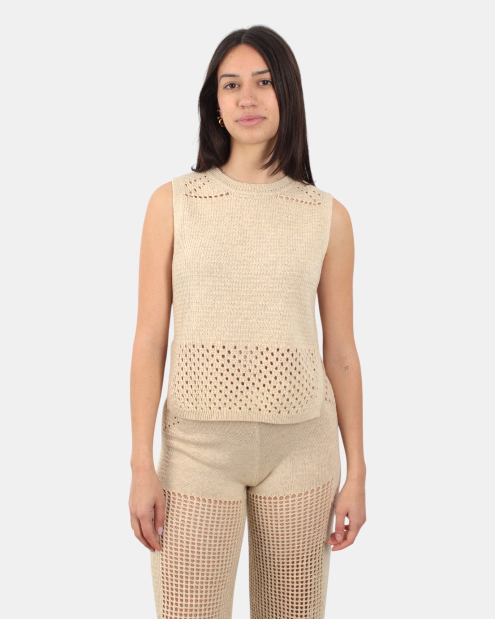 knitted top - crochet mesh 11