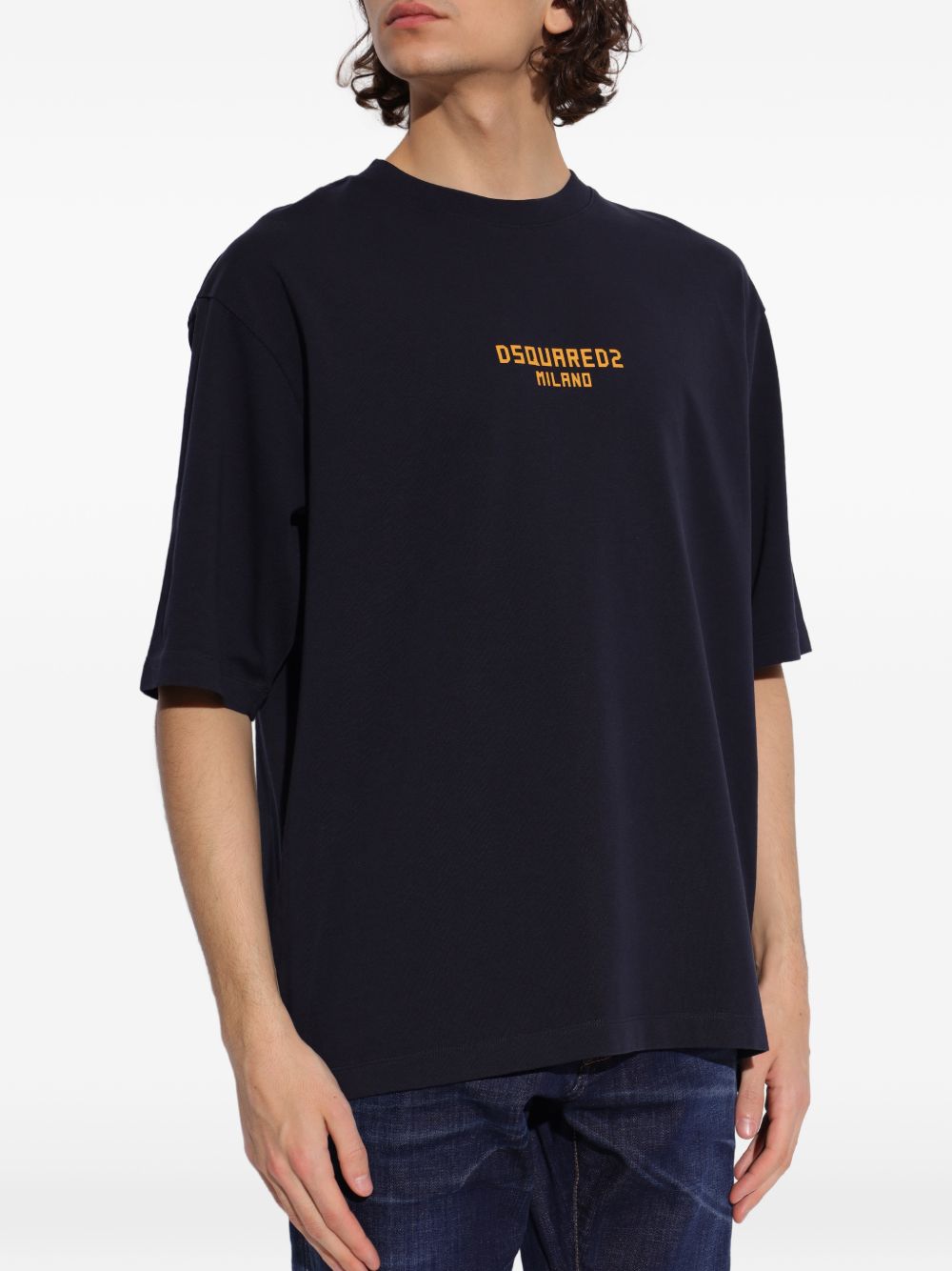 Dsquared2 T-shirt bleu homme logo milan