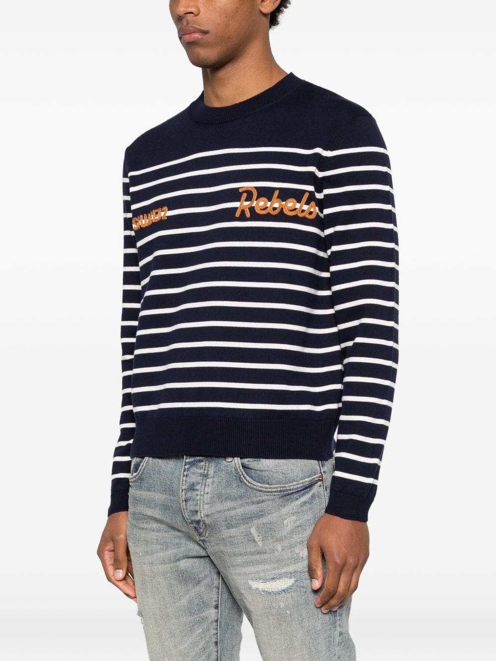Dsquared2 blau/weiB gestreiftes Manngewebe