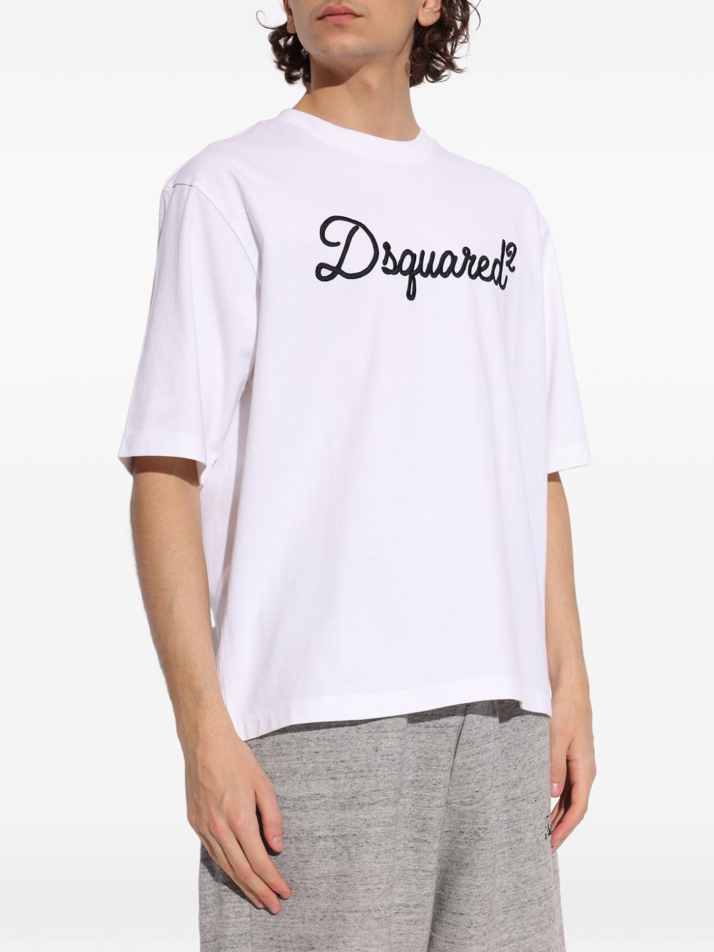Dsquared2 t-shirt weiB man logo bestickt