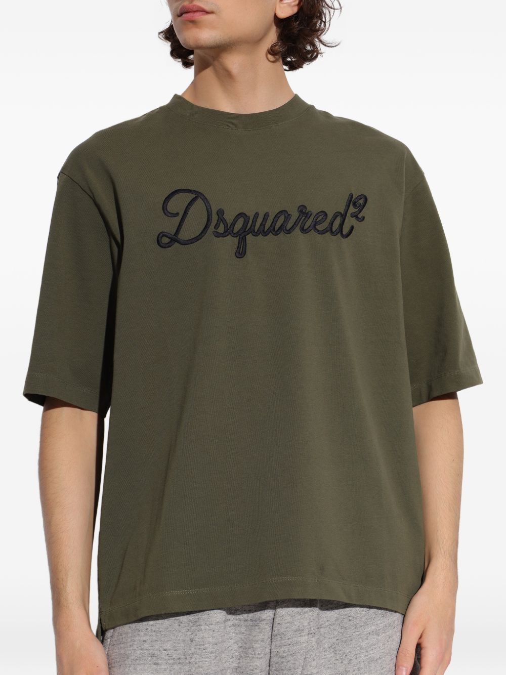 Dsquared2 t-shirt grun man stickstoff logo