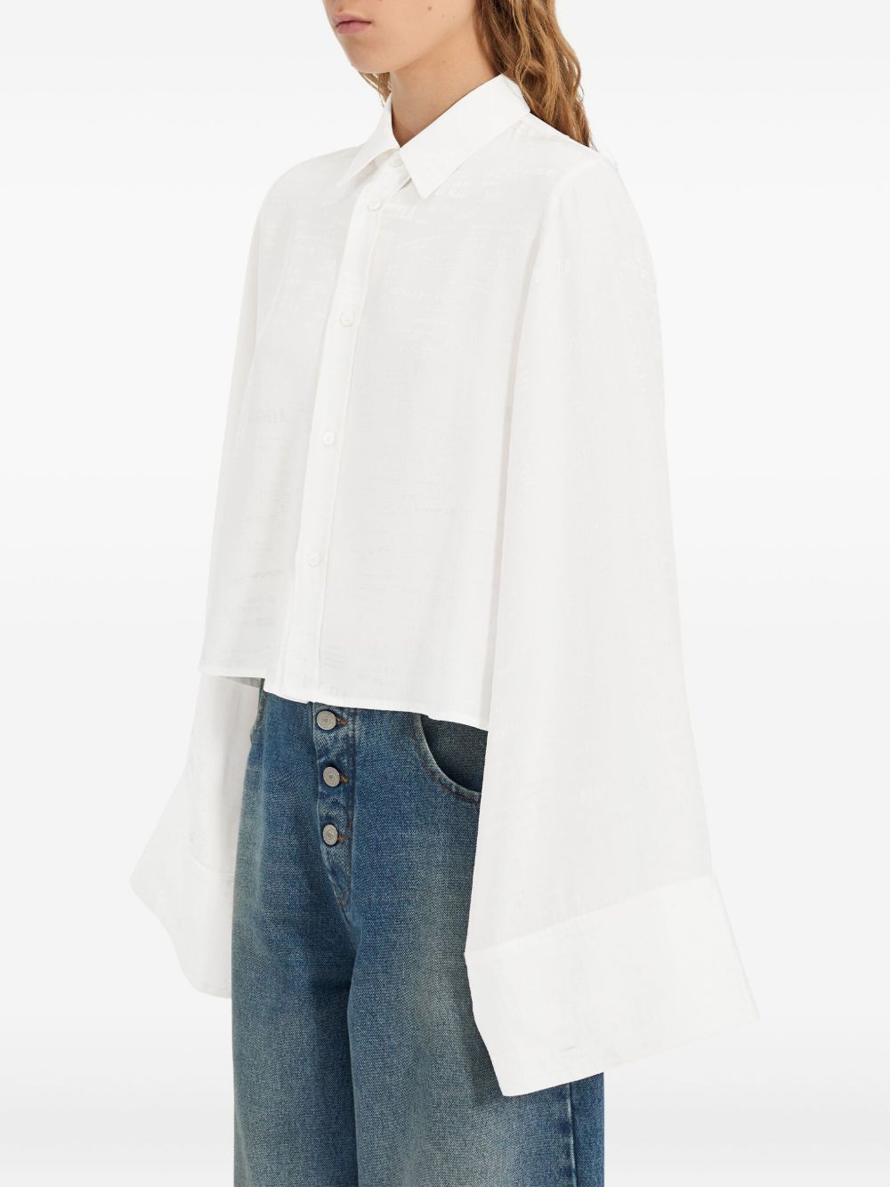 mm6 maison margiela Shirt weiBe armel gerippt