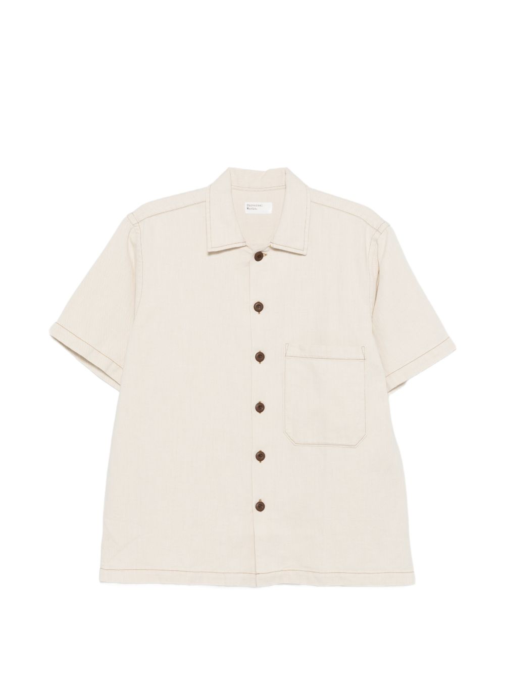 Universal Works beige man shirt