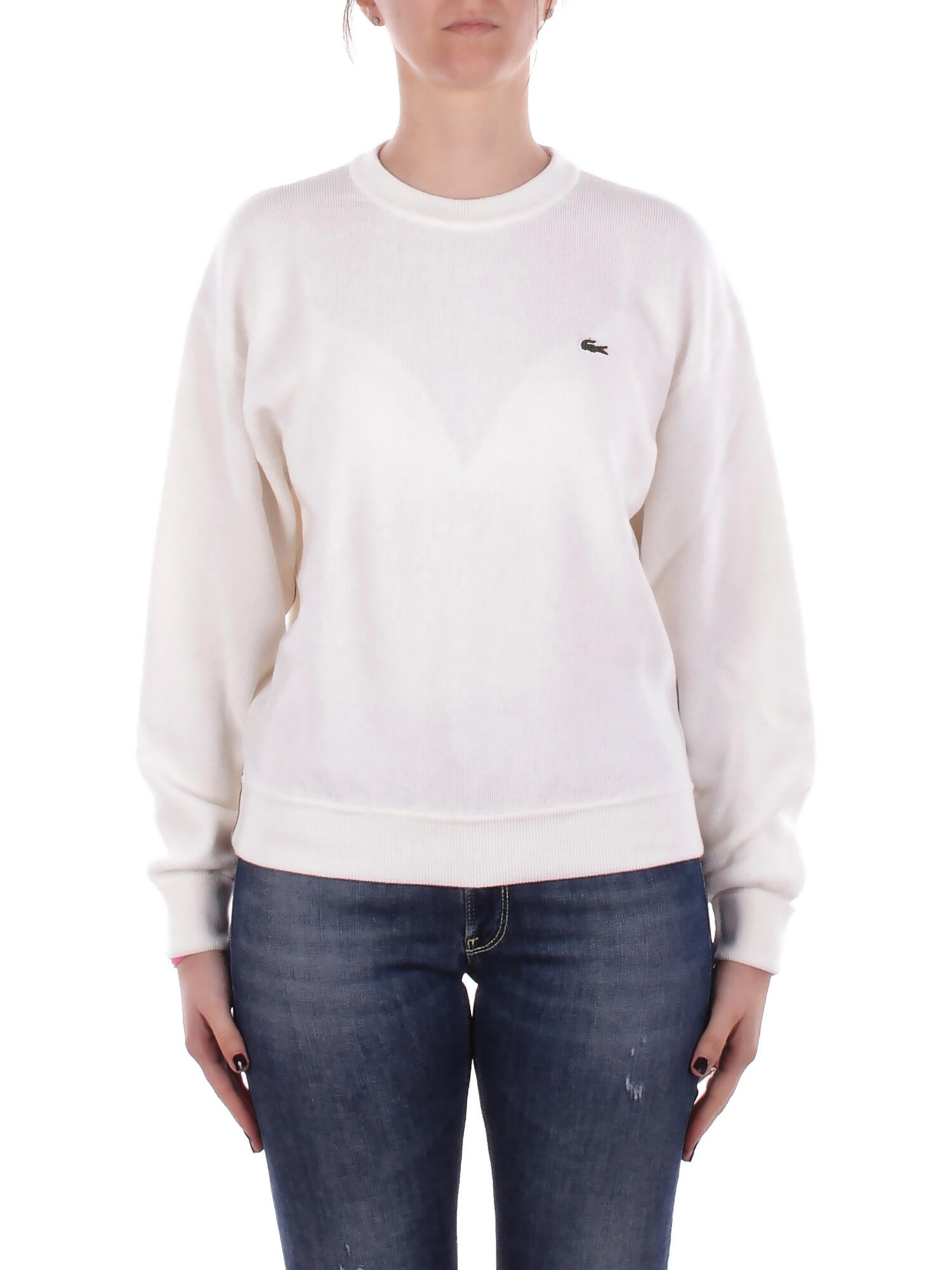 Lacoste Woman Knit Af4158 70v Pullover Flour In Other