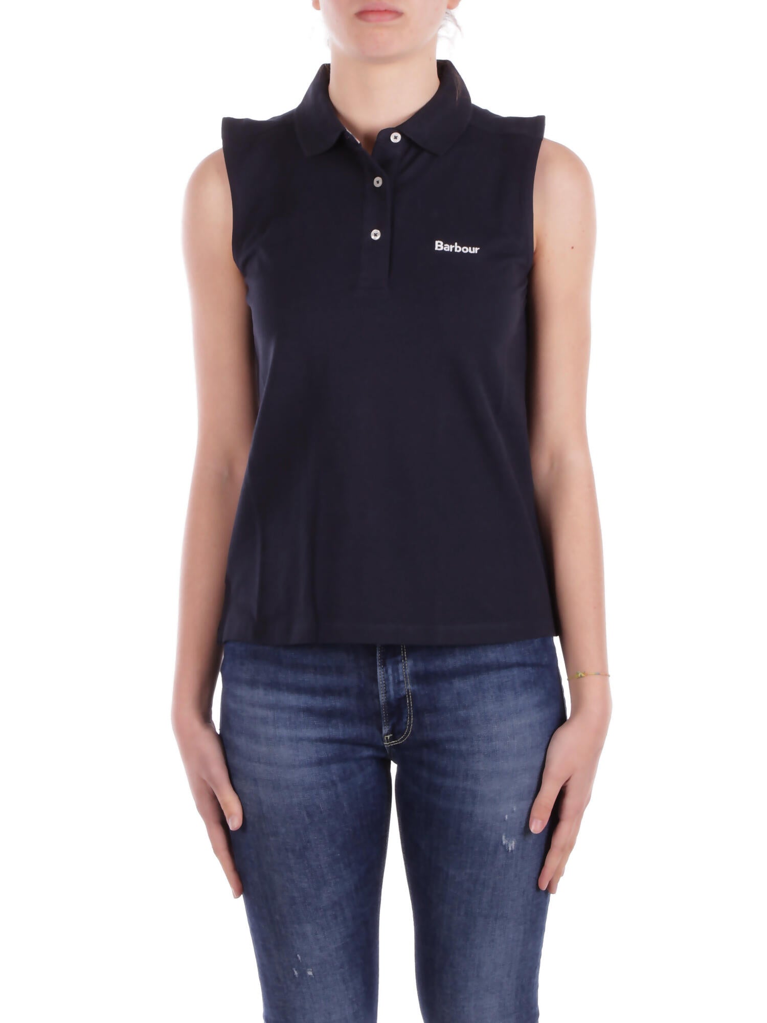 Barbour polo femme lml0888 ny73 marine sans manches 103 €