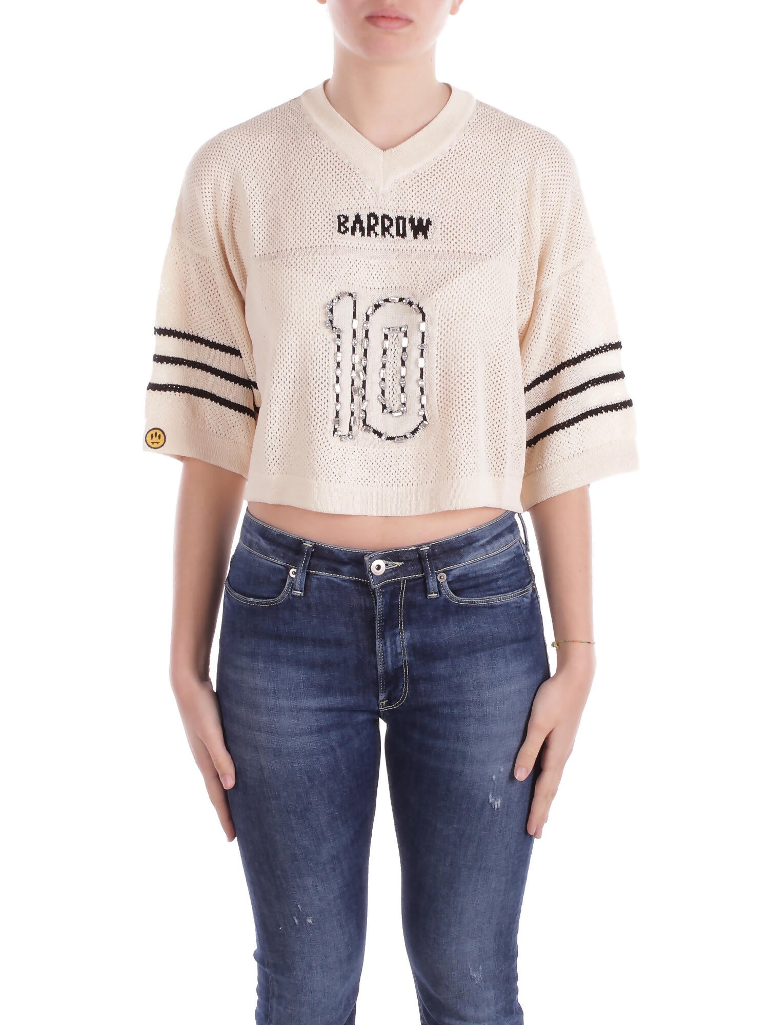 Barrow maille femme s5bwwoth109 bw029 tricote t-shirt femme vanille