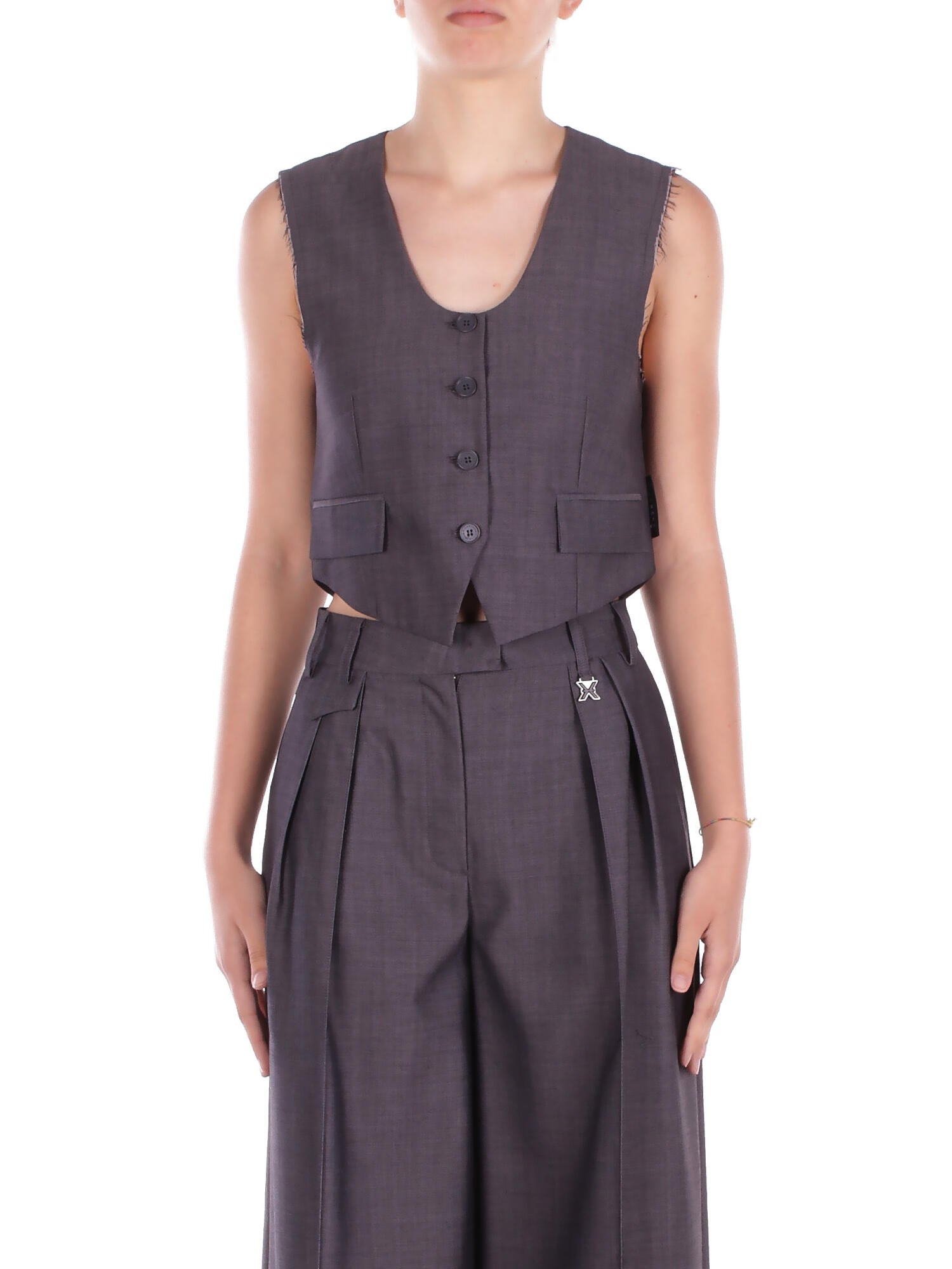 John Richmond Woman Vest Uwp25055gt Grey Vest Jacket Blesten Grey In Other
