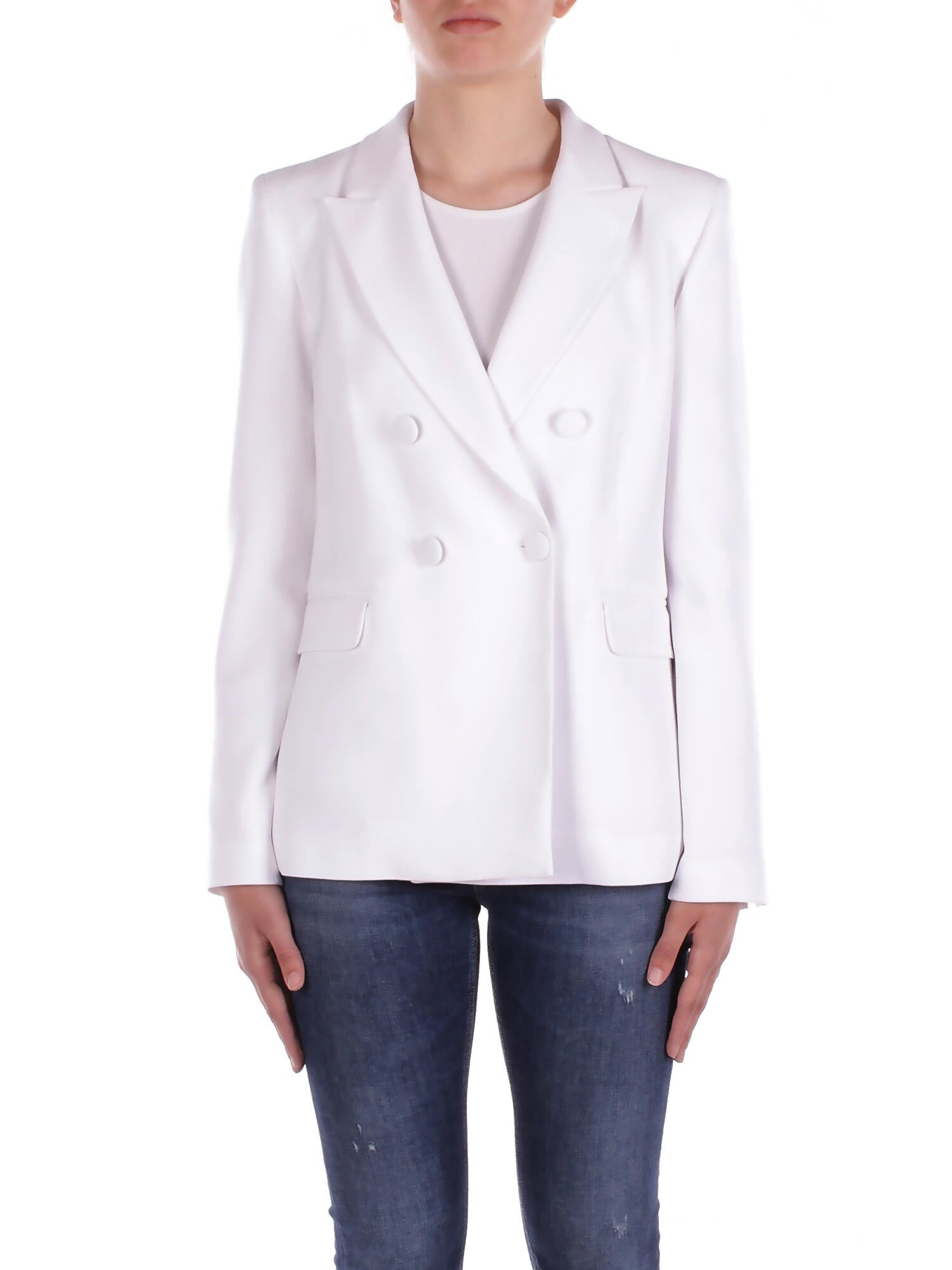 Liu Jo Veste pour femmes ca5340t2957 x025a mince veste blanche double-bras