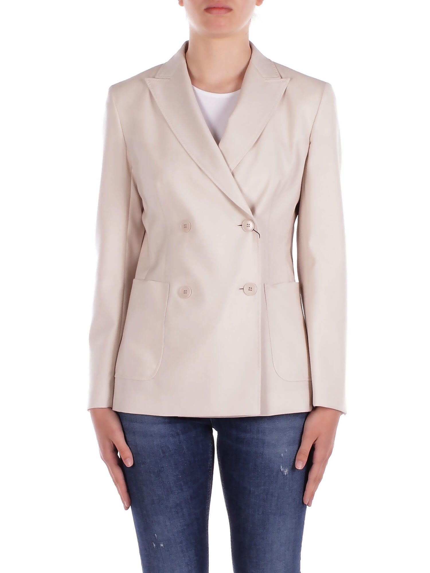 Max Mara femme veste nerveuse 011 veste toile pure avoine en laine 430 €