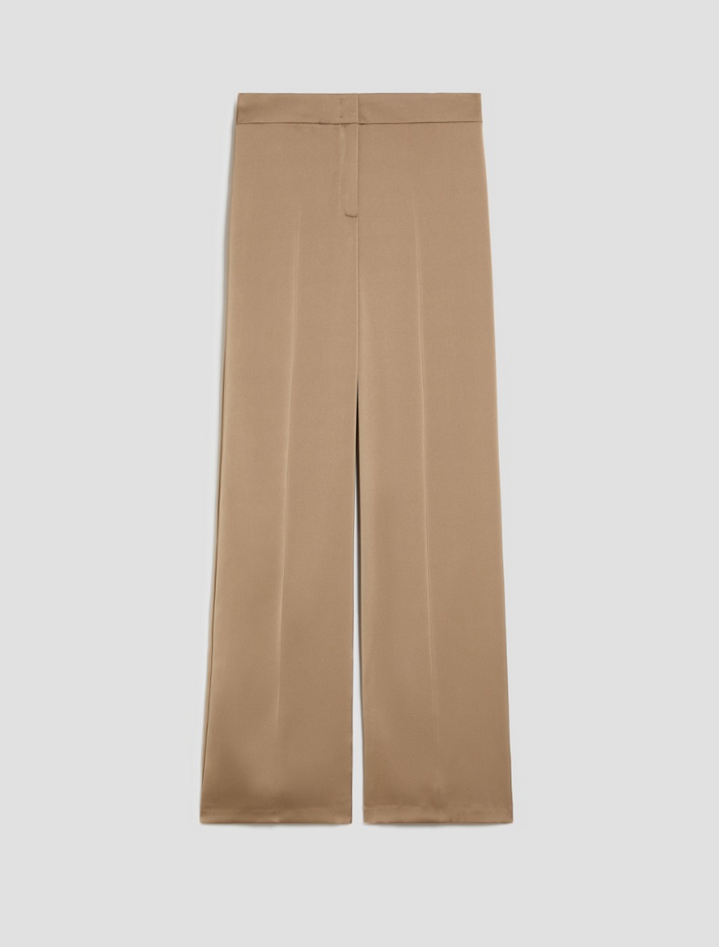 Pantalone in doppio raso donna sabbia